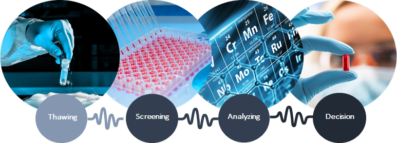 In the EIT Health project "R2U-Tox-Assay", patient-specific hiPS cells are differentiated from specialized cell types in highly scaled production processes, spread in standardized assay plates and cryopreserved. End users can store the assay plates indefinitely and determine the time of analysis themselves. The hiPS-based cell systems allow significant conclusions to be drawn in the human system and should facilitate decisions in drug discovery.